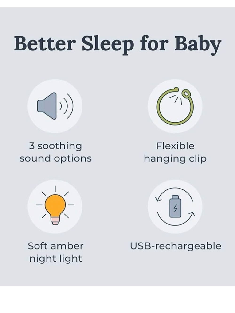 HUSHH Portable White Noise Sound Machine for Baby - Picture 3 of 8